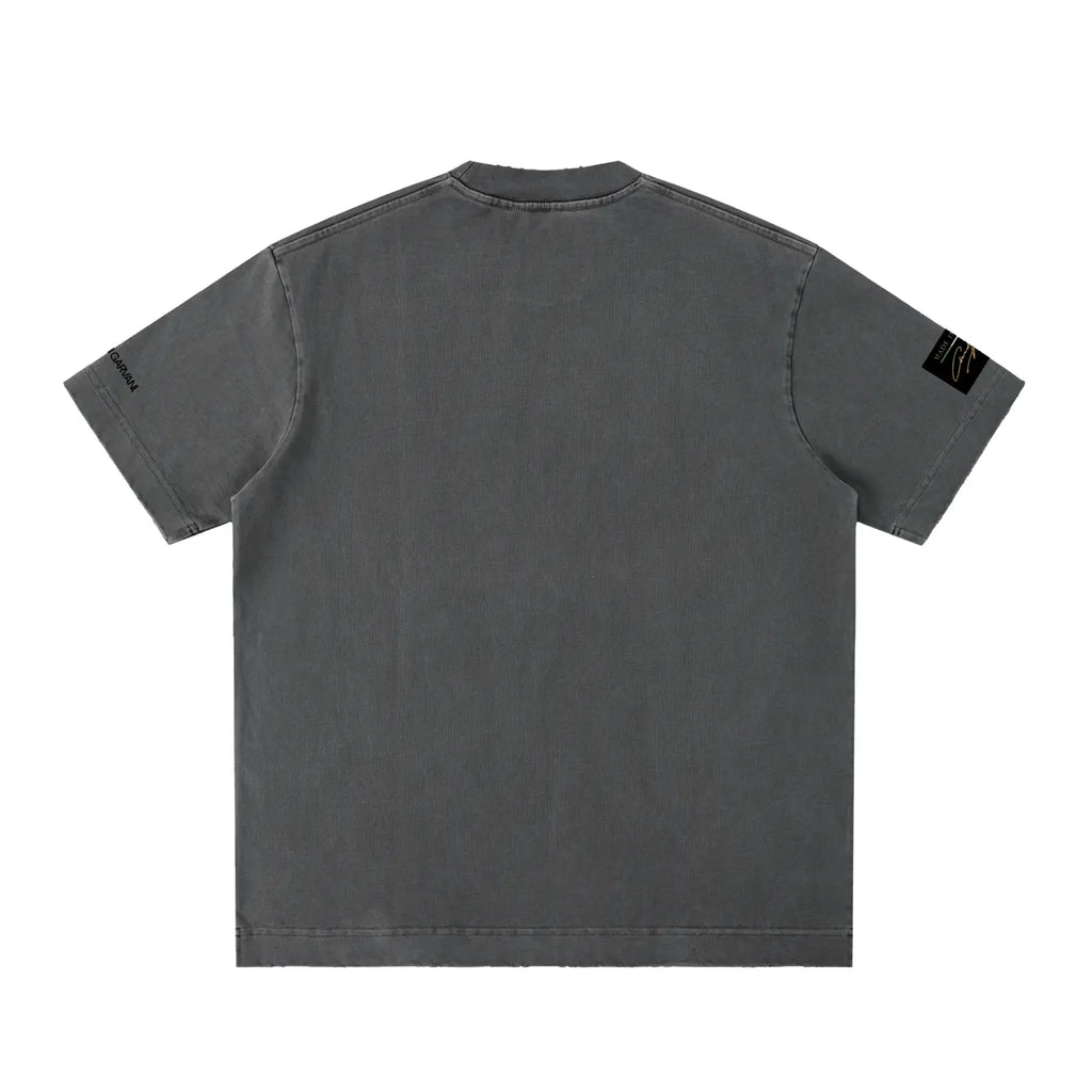 Heavyweight Vintage Washed Frayed T-Shirt GEOGARVANI